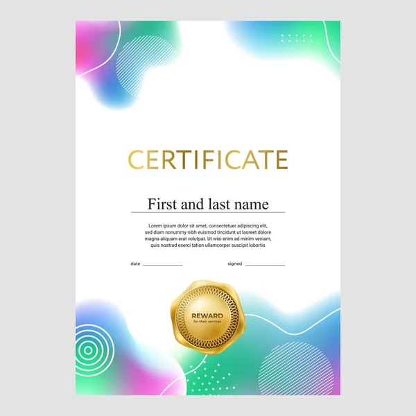 Ontwerp van het certificaat, award diploma, moderne geometrische achtergrond, creatief ontwerp, vector — Stockvector