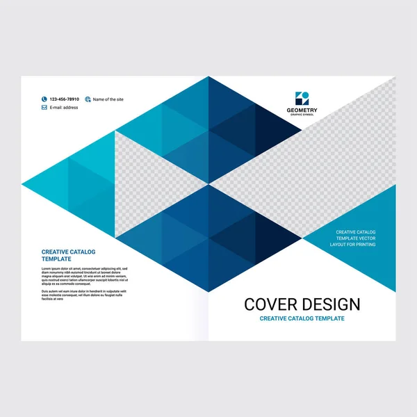 Projeto da capa do relatório anual da empresa, design do catálogo, brochura, livreto, apresentação de negócios, design geométrico criativo — Vetor de Stock