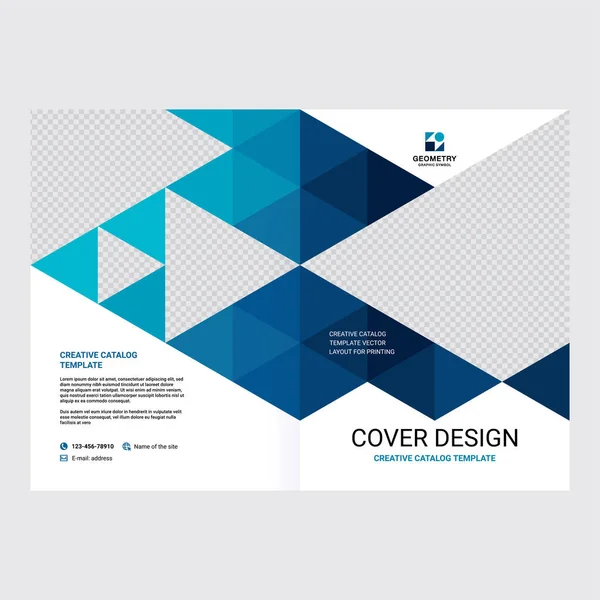 Projeto da capa do relatório anual da empresa, design do catálogo, brochura, livreto, apresentação de negócios, design geométrico criativo — Vetor de Stock
