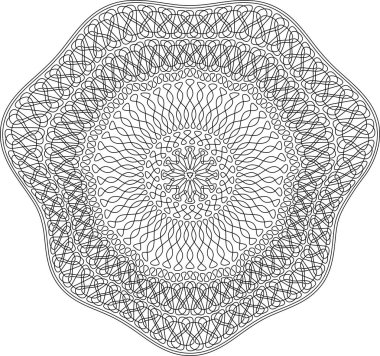 Menkul kıymetlerin korunması için Guilloche deseni, arkaplan vektörü