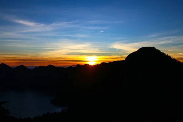 Sunset at Mount Rinjani, Indonesia Stock Picture