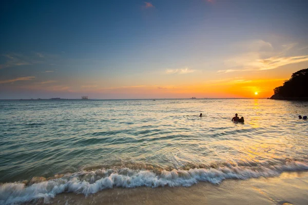 Puesta Sol Hermosa Playa Atardecer —  Fotos de Stock