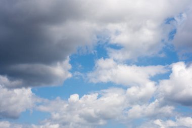 Güneşli bir günde mavi gökyüzü bulutlu