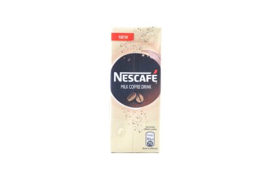 KUALA LUMPur, Malezya - 7 Şubat 2015. Nescafe Süt İçeceği paketleri. Nescafe, Nestle tarafından üretilen bir hazır kahve markasıdır. Adı 