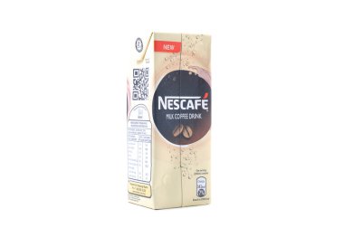 KUALA LUMPur, Malezya - 7 Şubat 2015. Nescafe Süt İçeceği paketleri. Nescafe, Nestle tarafından üretilen bir hazır kahve markasıdır. Adı 