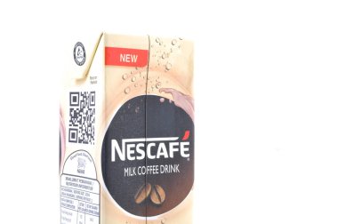 KUALA LUMPur, Malezya - 7 Şubat 2015. Nescafe Süt İçeceği paketleri. Nescafe, Nestle tarafından üretilen bir hazır kahve markasıdır. Adı 