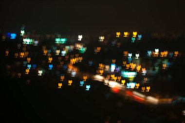 Geceleri Bokeh ile bulanık resim