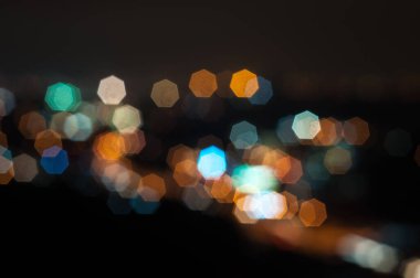 Geceleri Bokeh ile bulanık resim