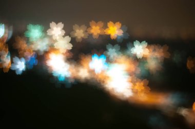 Geceleri Bokeh ile bulanık resim