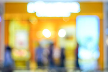  Bokeh ışığı ve bulanık modern şehir alışveriş merkezi arka planı