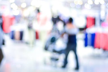  Bokeh ışığı ve bulanık modern şehir alışveriş merkezi arka planı