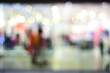  Bokeh ışığı ve bulanık modern şehir alışveriş merkezi arka planı