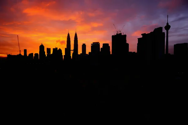 Kuala Lumpur City Skyline Atardecer Kuala Lumpur Malasia —  Fotos de Stock
