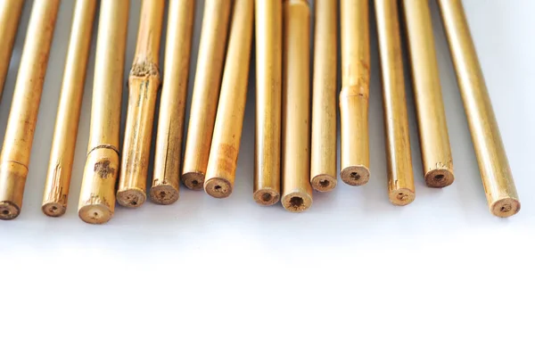 Bamboo Sticks White Background — Stock Photo, Image