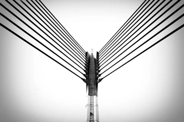 Arquitetura Ponte Moderna Putrajaya Preto Branco — Fotografia de Stock