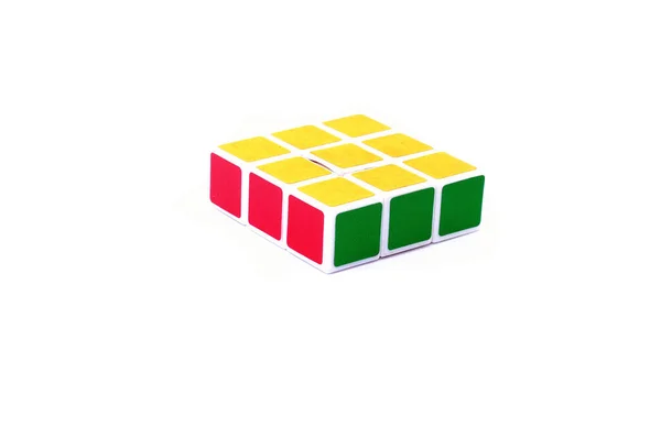 Rubiks Cubo Aislado Blanco —  Fotos de Stock