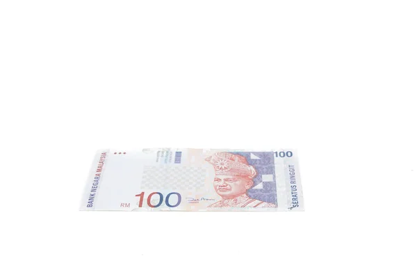 Moneda Malasia Myr Pila Billetes Banco Malasia Ringgit Hay Cien — Foto de Stock