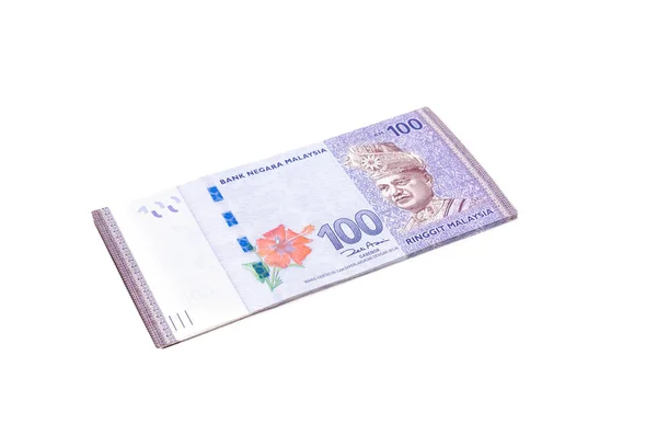 Malaysia Valuta Myr Pila Banconota Ringgit Malaysia Centinaio Ringgit Malaysia — Foto Stock