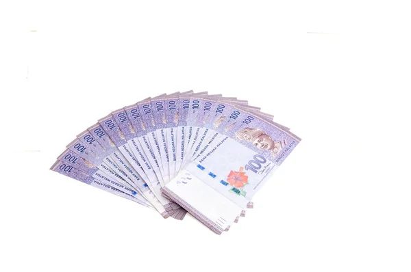 Malaysia Currency Myr Stack Ringgit Malaysia Bank Note Столі Лежить — стокове фото