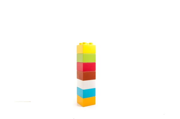 Többszínű Műanyag Tégla Játékok Gyerekeknek — Stock Fotó