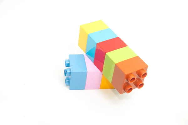 Multi Color Plastic Bricks Toys Kids — Stock Photo, Image