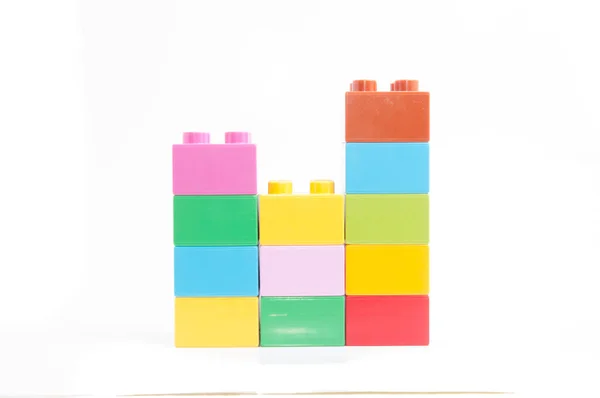 Juguetes Ladrillos Plástico Multicolor Para Niños —  Fotos de Stock