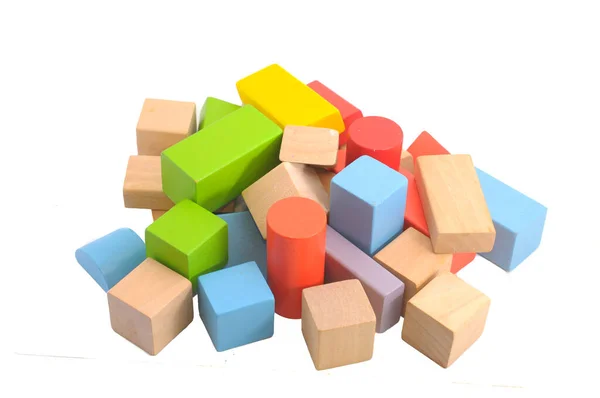 Colorful Wooden Building Blocks — Stock Photo, Image