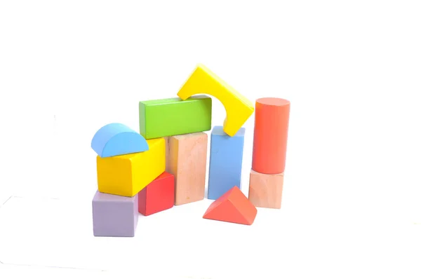 Colorful Wooden Building Blocks — Stock Photo, Image