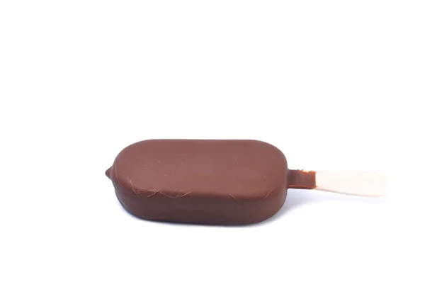 Helado Vainilla Chocolate Aislado Sobre Fondo Blanco — Foto de Stock