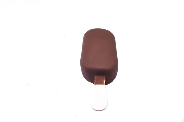Chocolate Vanilla Ice Cream Isolated White Background — Stock Photo, Image