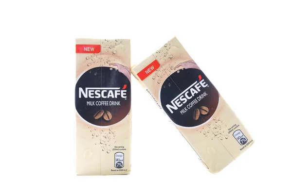 Kuala Lumpur Malaysia 2015 Február Csomagok Nescafe Milk Drink Nescafe — Stock Fotó