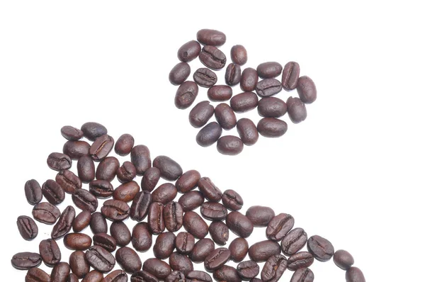 Roasted Coffee Beans White — Stock Photo, Image