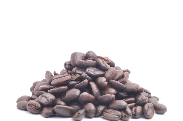 Rostade Kaffebönor Vitt — Stockfoto