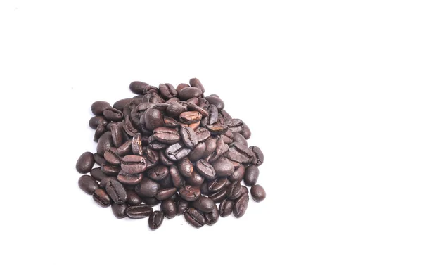 Rostade Kaffebönor Vitt — Stockfoto