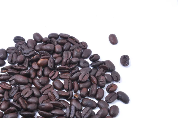 Roasted Coffee Beans White — Stock Photo, Image