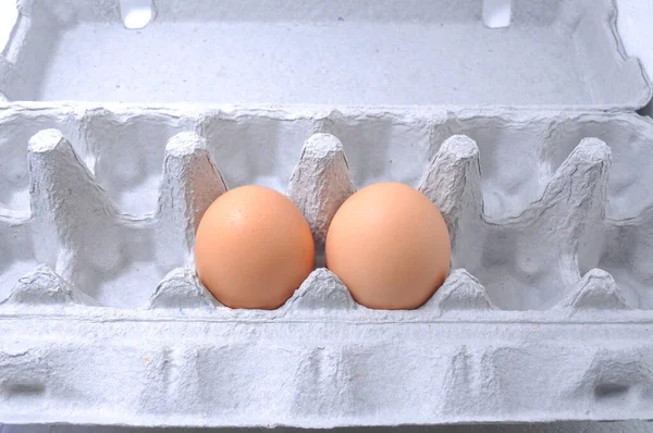Huevos Pollo Una Caja Cartón —  Fotos de Stock