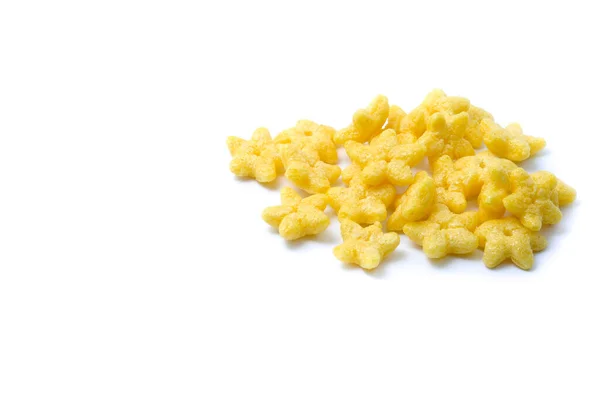Cornflakes Witte Achtergrond Geïsoleerd — Stockfoto