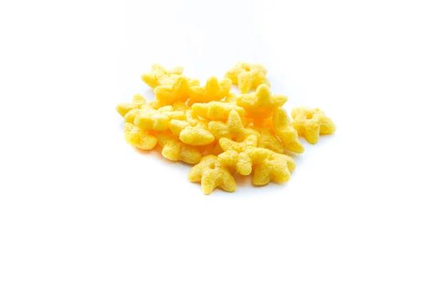 Cornflakes Witte Achtergrond Geïsoleerd — Stockfoto