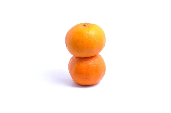Fruta Laranja Isolada Sobre Fundo Branco — Fotografia de Stock