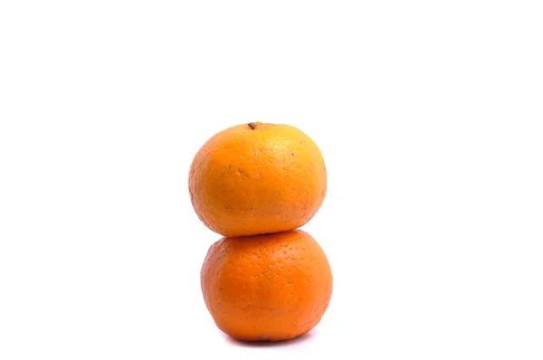 Fruta Laranja Isolada Sobre Fundo Branco — Fotografia de Stock