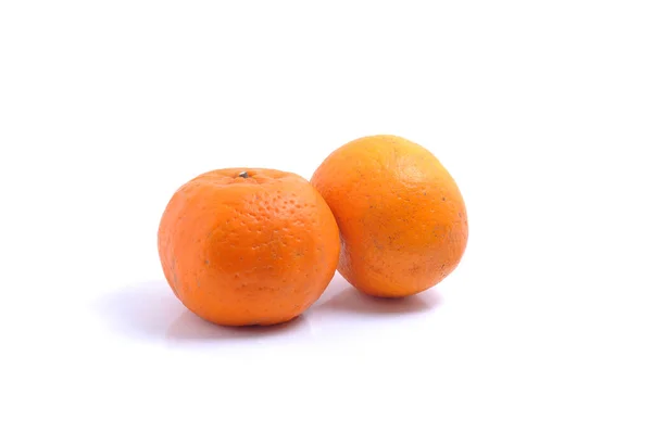 Buah Oranye Segar Matang Diisolasi Pada Latar Belakang Putih — Stok Foto