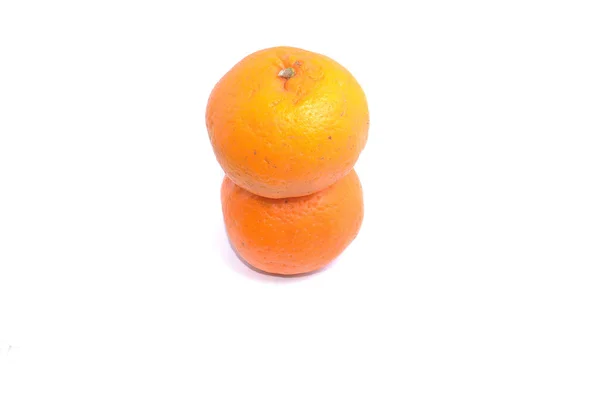 Fruta Laranja Madura Fresca Isolada Sobre Fundo Branco — Fotografia de Stock