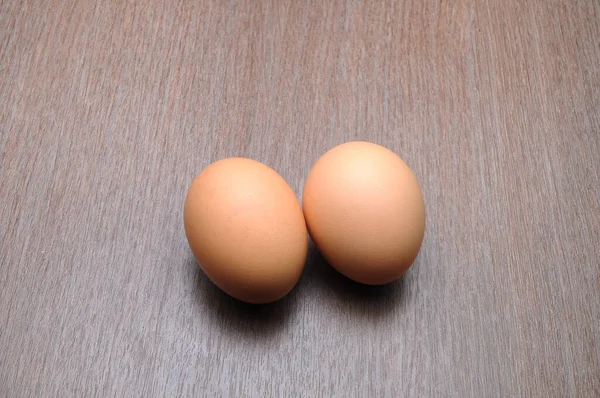 Huevos Pollo Sobre Fondo Madera —  Fotos de Stock