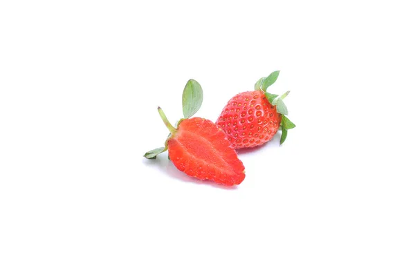 Fragola Isolata Sfondo Bianco — Foto Stock