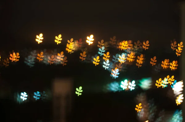 Rozmazaný Obraz Barevného Bokeh Panorama Města — Stock fotografie