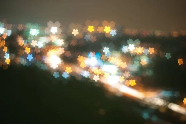 Rozmazat Obrázek Bokeh Noci — Stock fotografie