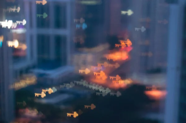 Bokeh Světlo Rozmazat Moderní Město Panorama Pozadí — Stock fotografie