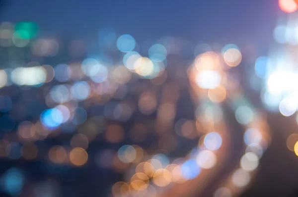 Bokeh Licht Wazig Moderne Stad Skyline Achtergrond — Stockfoto