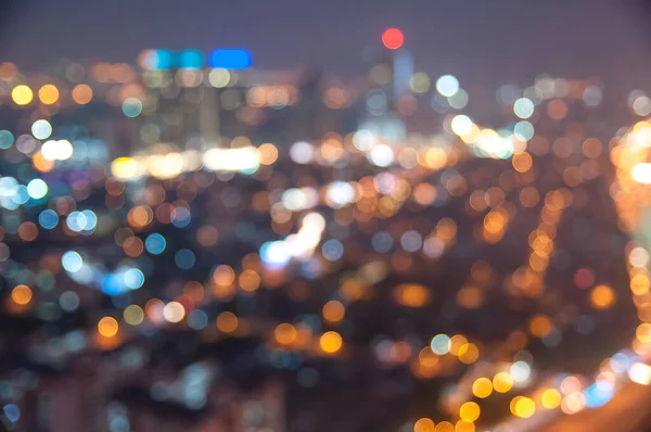 Bokeh Light Blur Modern City Skyline Background — Stock Photo, Image