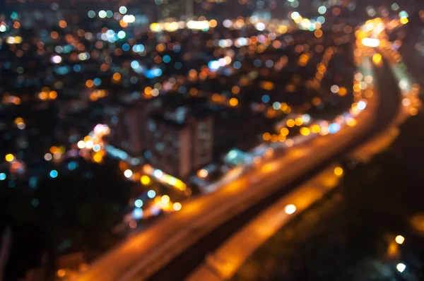 Bokeh Světlo Rozmazat Moderní Město Panorama Pozadí — Stock fotografie